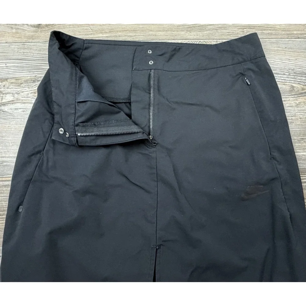 Nike Sportswear Bonded Tech Black Skirt High Waisted Zip Pocket Womens M Golf